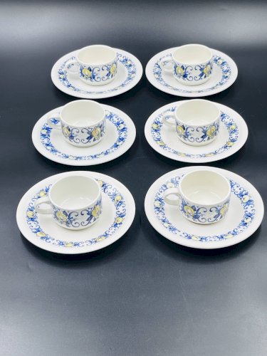 Lot de 6 tasses à expresso et 6 sous-tasses Villeroy & Boch – Modèle Cadiz
