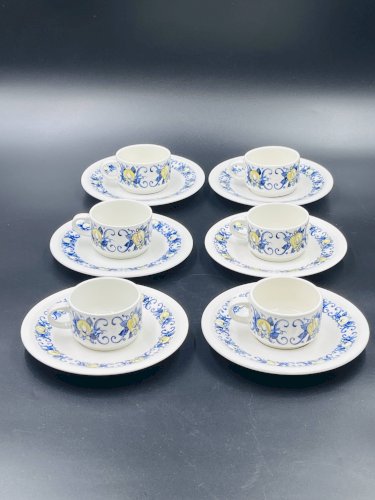 Lot de 6 tasses à expresso et 6 sous-tasses Villeroy & Boch – Modèle Cadiz