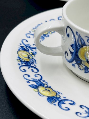 Lot de 6 tasses à expresso et 6 sous-tasses Villeroy & Boch – Modèle Cadiz