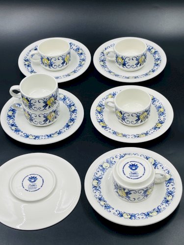 Lot de 6 tasses à expresso et 6 sous-tasses Villeroy & Boch – Modèle Cadiz