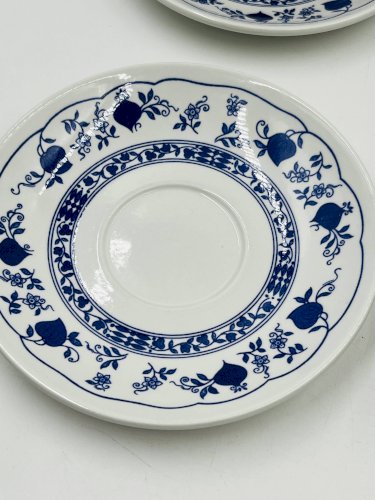 Lot de 6 tasses et sous-tasses Biltons England décor Blue Onion