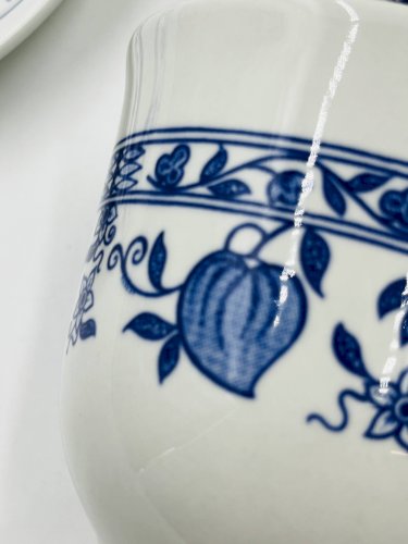 Lot de 6 tasses et sous-tasses Biltons England décor Blue Onion