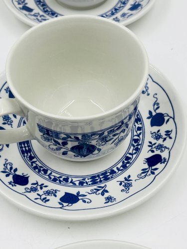 Lot de 6 tasses et sous-tasses Biltons England décor Blue Onion