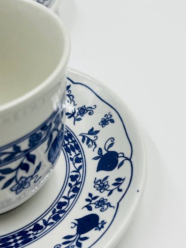Lot de 6 tasses et sous-tasses Biltons England décor Blue Onion