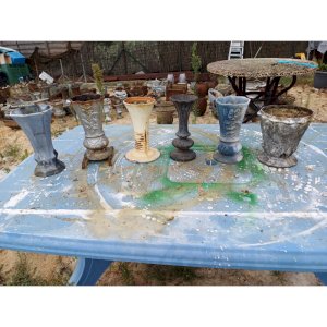 Set of 6 Cast Iron Vases from 1900 from Charleville-Mézières