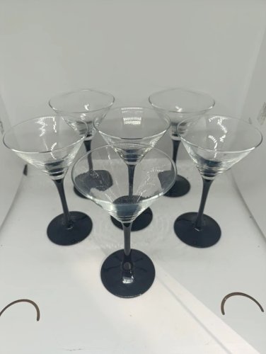 lot de 6 verres a martini ou cocktail fabrication francaise en bon etat