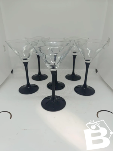 lot de 6 verres a martini ou cocktail fabrication francaise en bon etat