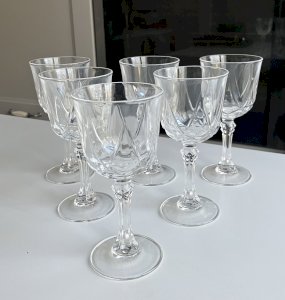 lot de 6 verres a vin blanc Cristal d'Arques modele Auteuil