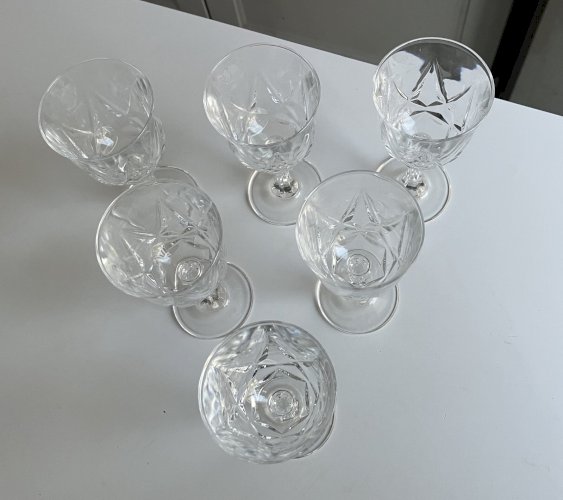 lot de 6 verres a vin blanc Cristal d'Arques modele Auteuil