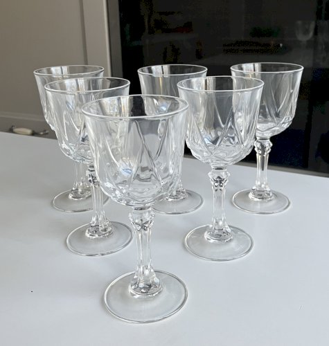 lot de 6 verres a vin blanc Cristal d'Arques modele Auteuil