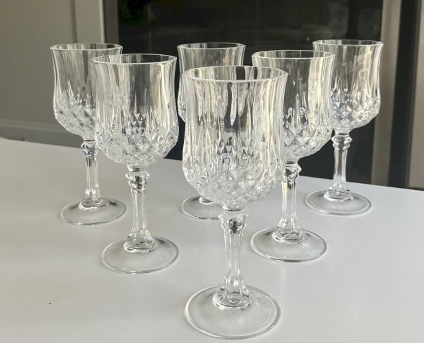 lot de 6 verres à vin blanc Cristal d'Arques modele Longchamp occasion