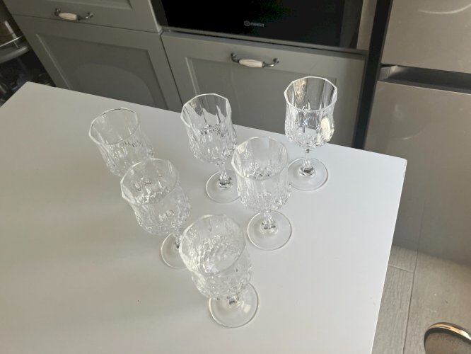 lot de 6 verres à vin blanc Cristal d'Arques modele Longchamp occasion
