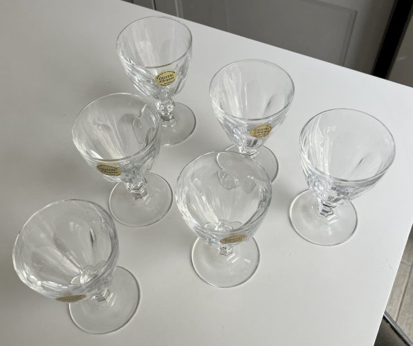 lot de 6 verres a vin blanc ou porto Cristal d' Arques modele Rambouillet