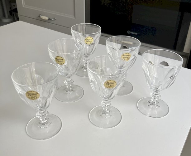 lot de 6 verres a vin blanc ou porto Cristal d' Arques modele Rambouillet