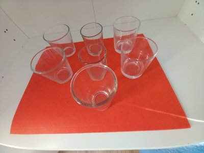 Set of 6 unbranded glass jars