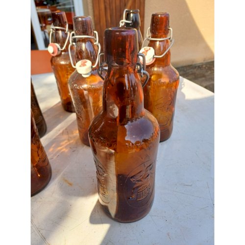 Lot de 7 Bouteilles de Bieres dAlsace Fischel