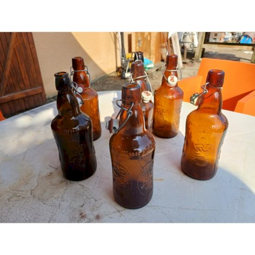 Lot de 7 Bouteilles de Bieres dAlsace Fischel