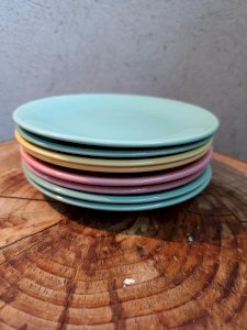 lot de 8 assiettes à dessert digoin sarreguemines modèle de flash en bon etat