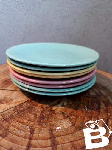 lot de 8 assiettes à dessert digoin sarreguemines modèle de flash en bon etat