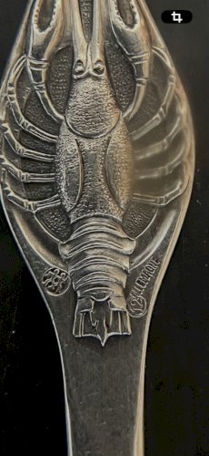 lot de 8 curettes  à crustacés homard en métal argenté poinçon  Allemand