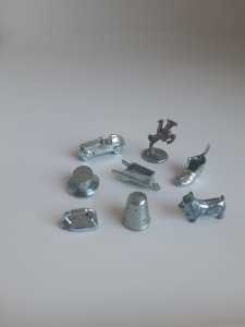 Set of 8 luxury metal Monopoly pieces