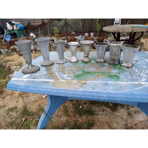 Lot de 8 Vases en Aluminium 1900