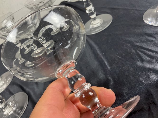 Lot de 9 Ancienne coupe à champagne en Cristal – Baccarat, Modèle Gondole