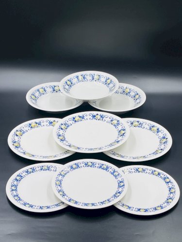 Lot de 9 assiettes vintage Cadiz – Villeroy & Boch – années 1960–1970