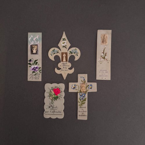 Lot de 9 images pieuses en celluloïd fin XIXe A5797