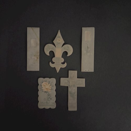 Lot de 9 images pieuses en celluloïd fin XIXe A5797