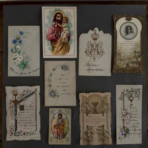 Lot de 9 images pieuses XIXe A5785