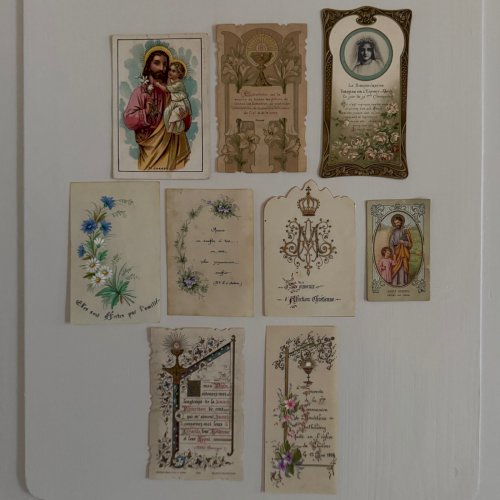 Lot de 9 images pieuses XIXe A5785