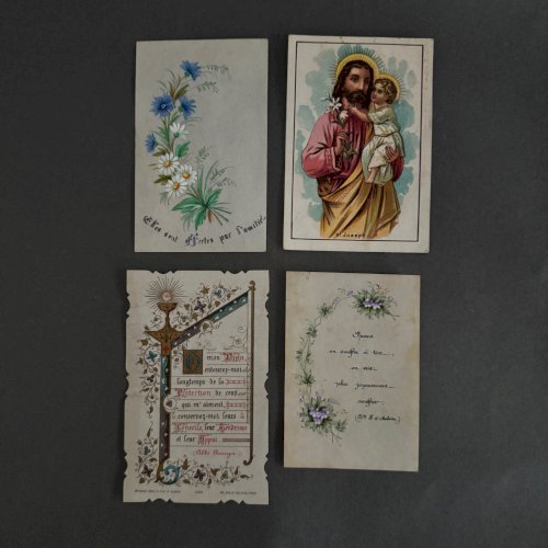 Lot de 9 images pieuses XIXe A5785