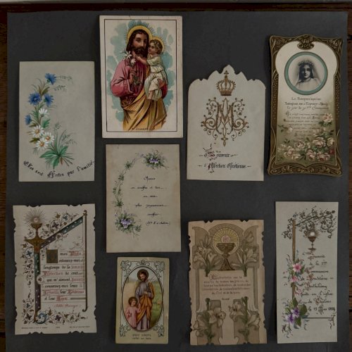 Lot de 9 images pieuses XIXe A5785
