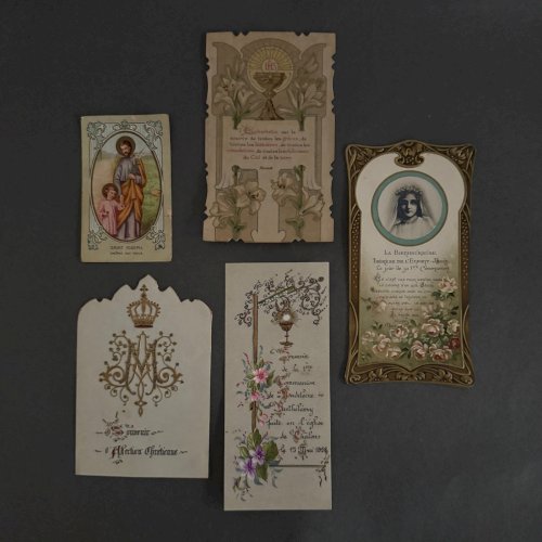 Lot de 9 images pieuses XIXe A5785