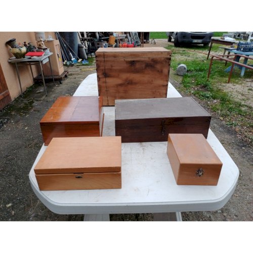 Lot de Boites Anciennes en Bois