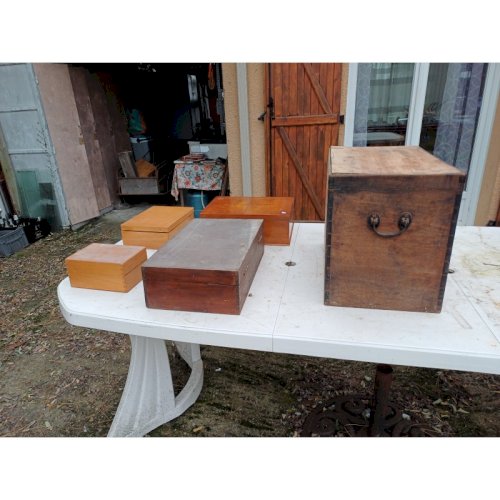 Lot de Boites Anciennes en Bois