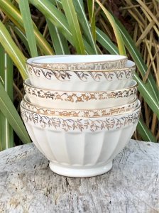 Set of vintage retro porcelain bowls