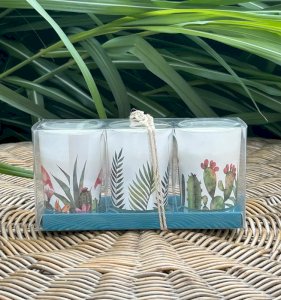 Lot de bougies motifs tropicaux