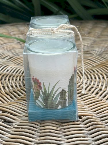 Lot de bougies motifs tropicaux