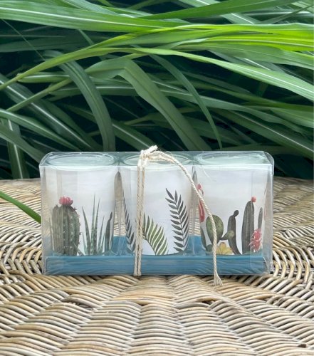 Lot de bougies motifs tropicaux