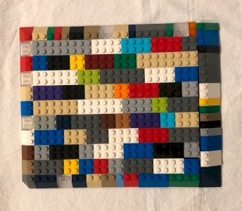 Set of multicolored Lego bricks and slopes of all sizes