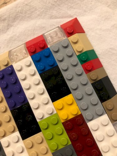 Lot de briques et pentes Lego multicolores toutes tailles