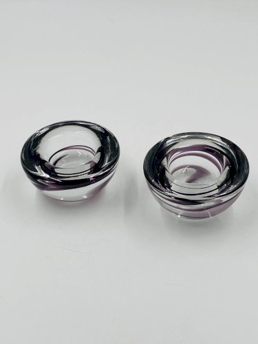 Lot de deux bougeoirs Kosta boda by Anna Ehrner