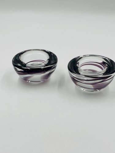 Lot de deux bougeoirs Kosta boda by Anna Ehrner