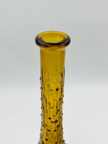 Lot de deux bouteilles Empoli verre ambre texturé vintage