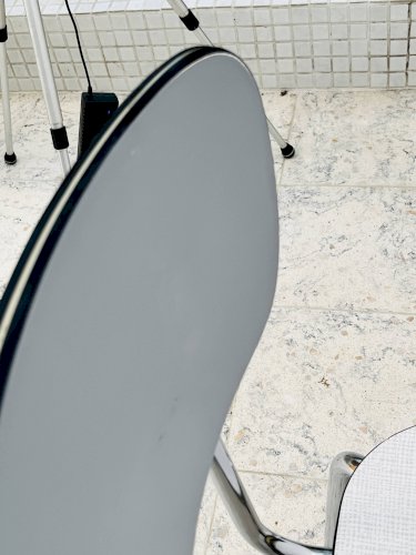 Lot de deux chaises vintage formica gris et chrome
