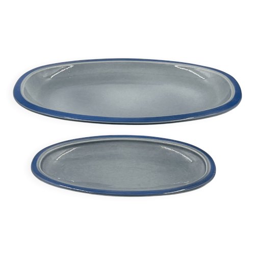 Lot de deux plats bleu Boch
