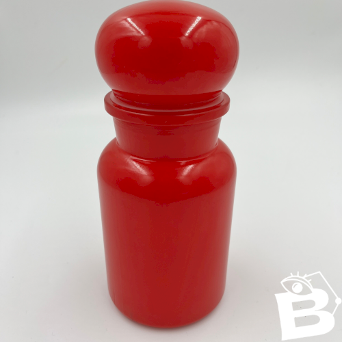 Lot de dix bocaux en verre rouge