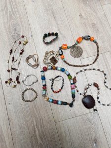set of ten ethnic bracelets and necklaces in good condition